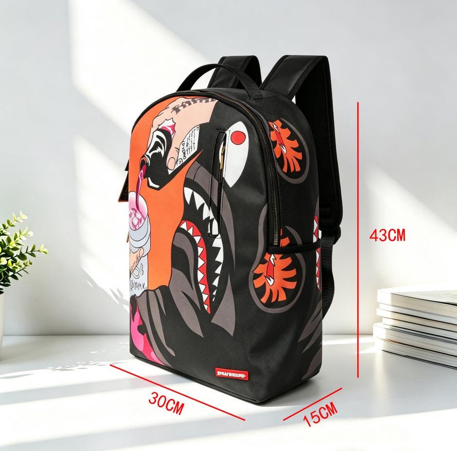 Zaino S. Shark Fantasy Arancione