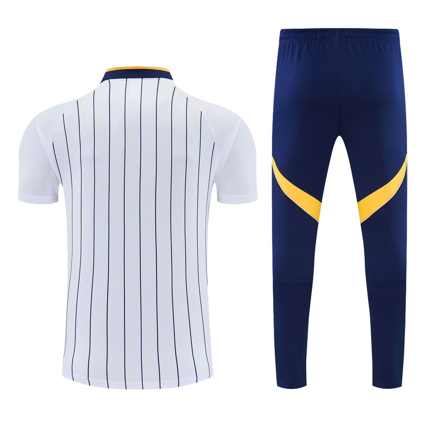 Boca Juniors bianco rigato 2026 Training Set – Polo + Pants Slim Fit