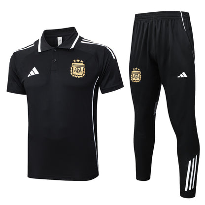 Argentina Nero 2026 Training Set – Polo + Pants Slim Fit