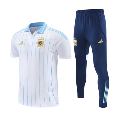 Argentina Bianco rigato 2026 Training Set – Polo + Pants Slim Fit