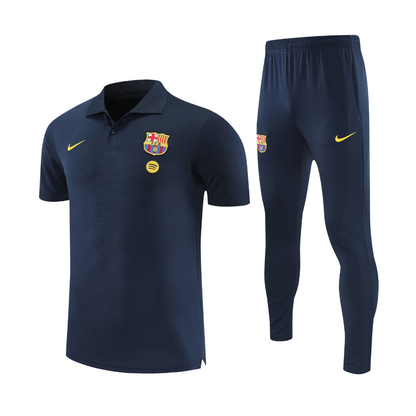 Barcellona Blu scuro 2026 Training Set – Polo + Pants Slim Fit