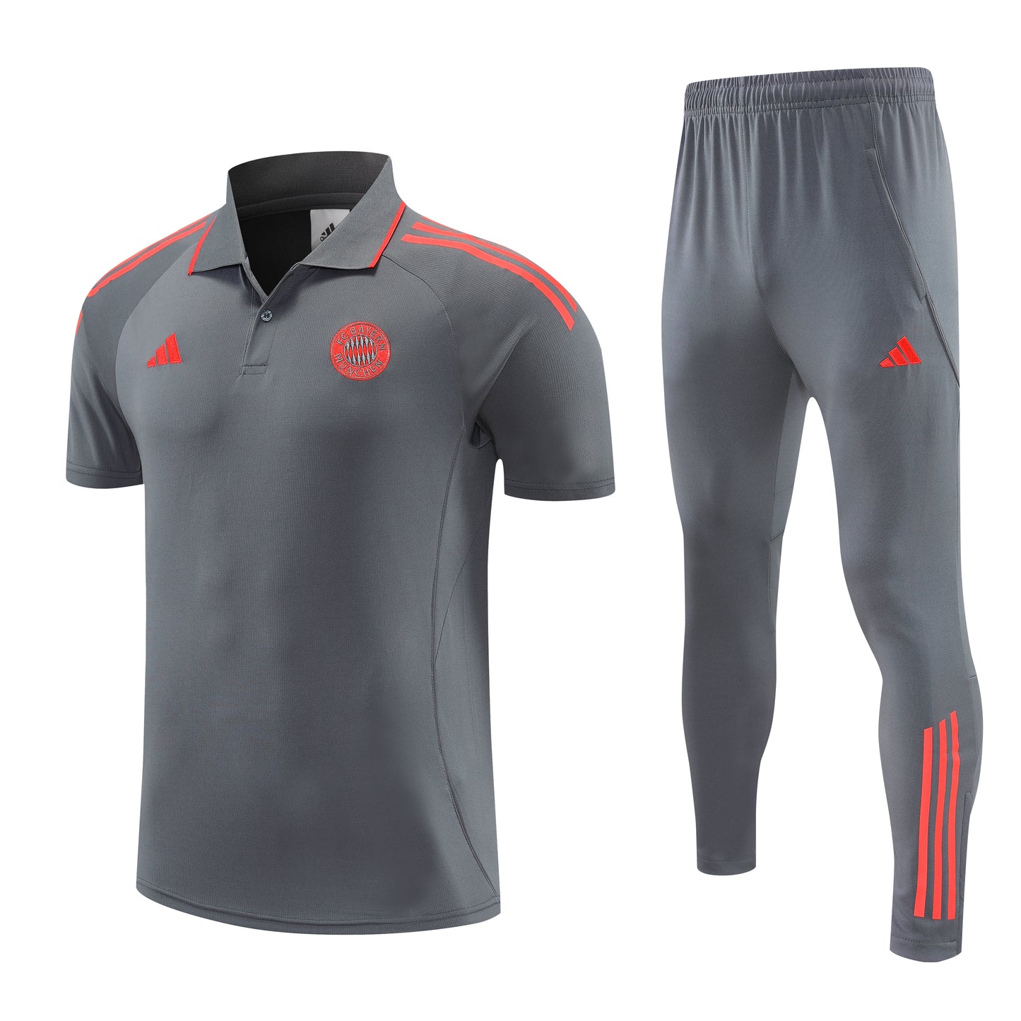 Bayern Monaco Grigio 2026 Training Set – Polo + Pants Slim Fit