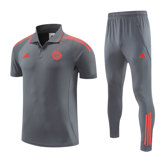 Bayern Monaco Grigio 2026 Training Set – Polo + Pants Slim Fit