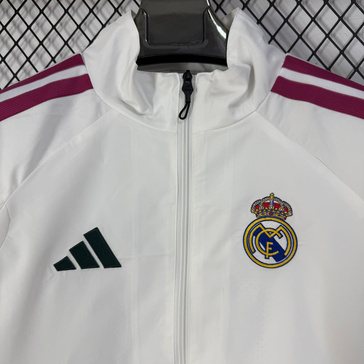 Giacca Sportiva Real bianco bande rosse