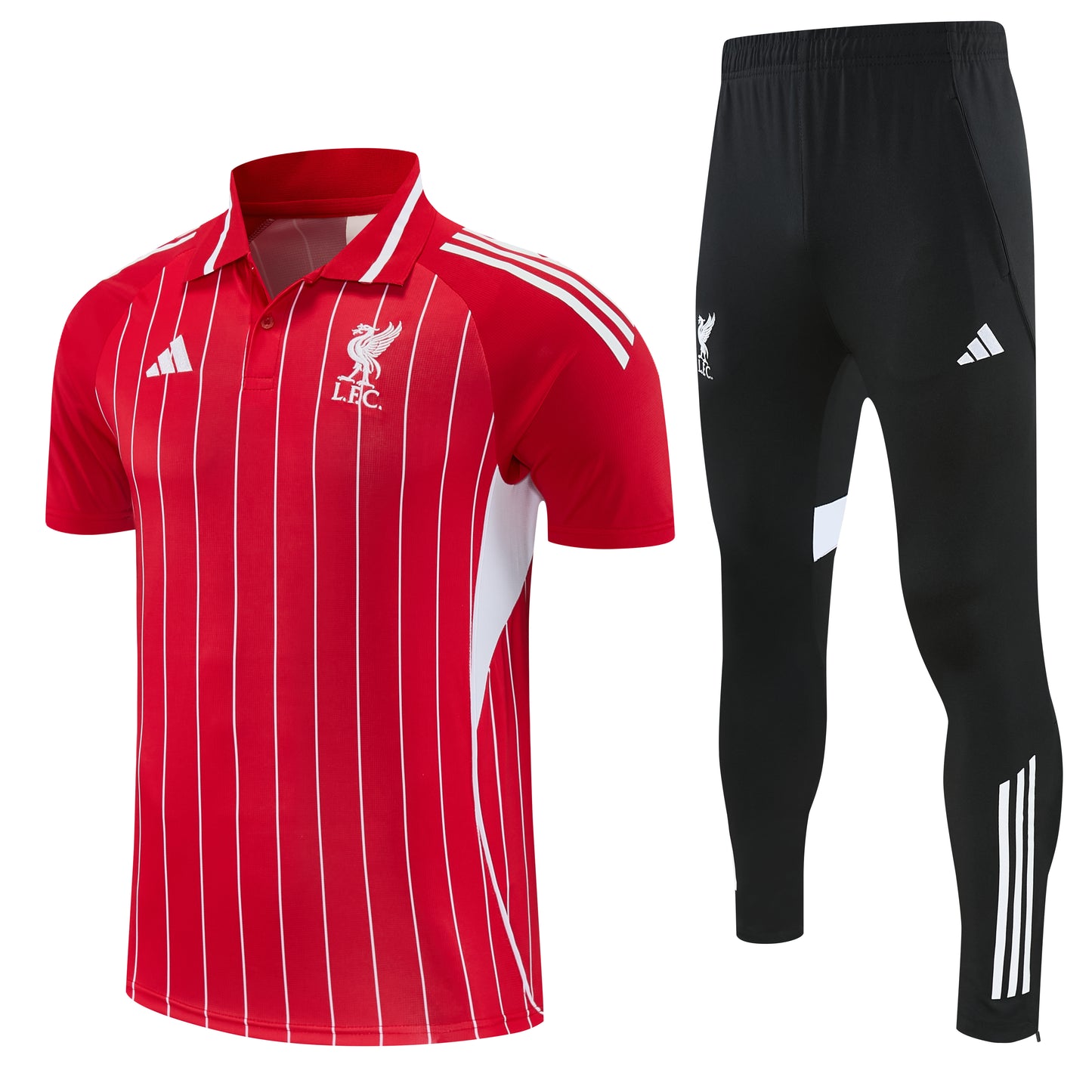 Liverpool Rosso rigato 2026 Training Set – Polo + Pants Slim Fit
