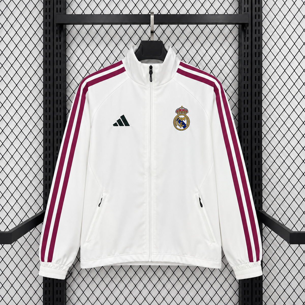 Giacca Sportiva Real bianco bande rosse