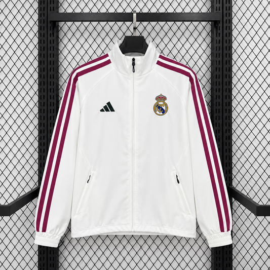 Giacca Sportiva Real bianco bande rosse