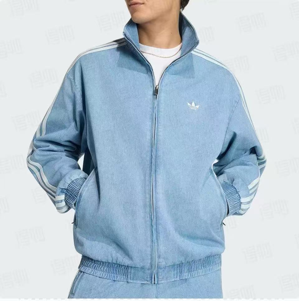 Giacca Uomo con Bande Laterali Effetto Denim