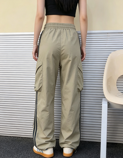 Pantalone Donna Oversize Cargo con Coulisse