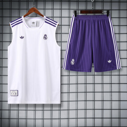 Real Madrid Bianco e Viola completo con canottiera 2025/26