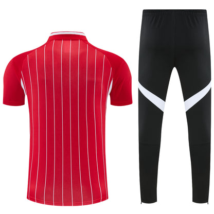 Liverpool Rosso rigato 2026 Training Set – Polo + Pants Slim Fit