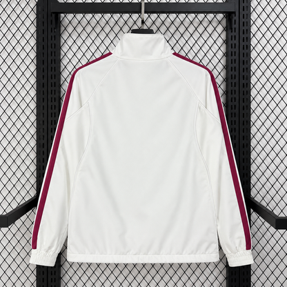 Giacca Sportiva Real bianco bande rosse