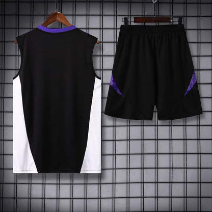 Real madrid black and white completo con canottiera
