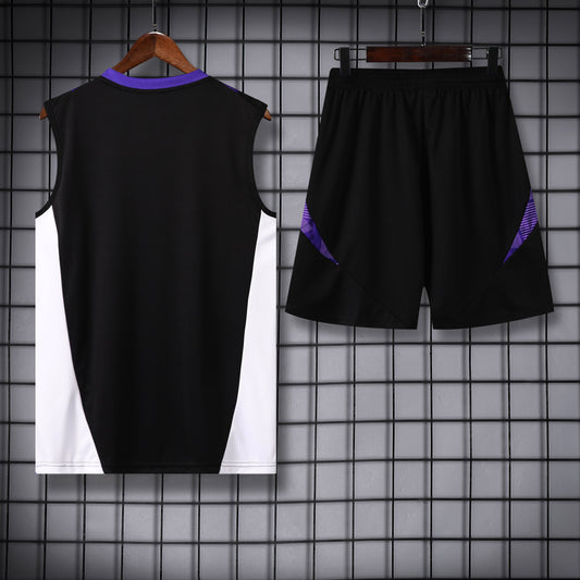 Real madrid black and white completo con canottiera