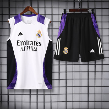 Real madrid whyte and black completo con canottiera