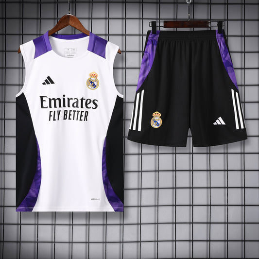 Real madrid whyte and black completo con canottiera