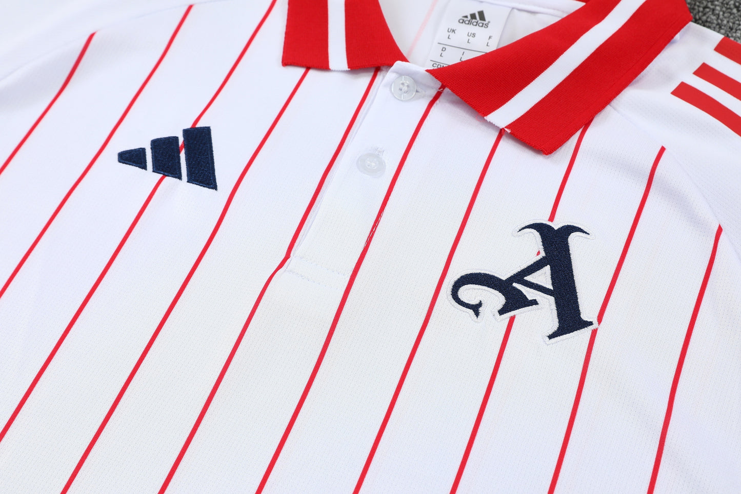 Arsenal Bianco Rigato 2026 Training Set – Polo + Pants Slim Fit