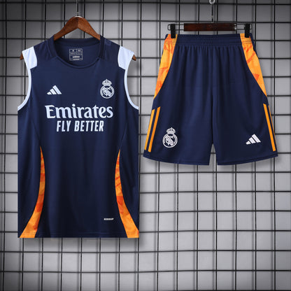 Real madrid blu orange completo con canottiera