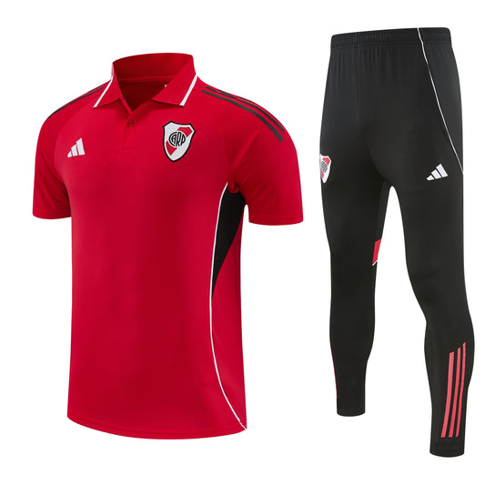 River P. Rosso 2026 Training Set – Polo + Pants Slim Fit
